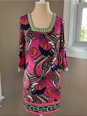Laundry By Shelli Segal Pink Butterfly-Print Shift Dress